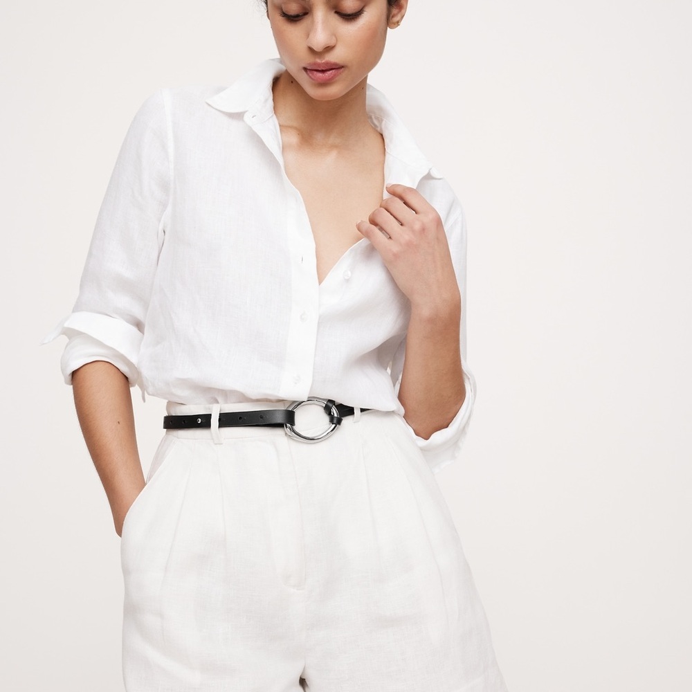 Leather Loop Belt In Black